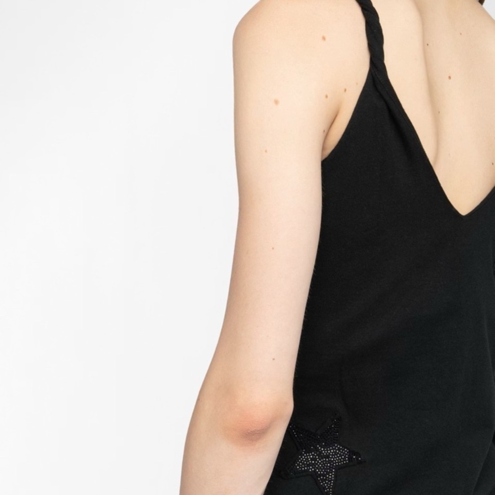 Zadig & Voltaire Black Star-Embellished V-Neck Mini Dress - Picture 2 of 5